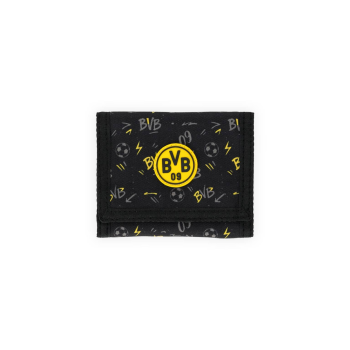 Borussia Dortmund BVB Kinder-Geldbeutel AOP Schwarz 12,5 x 10 cm